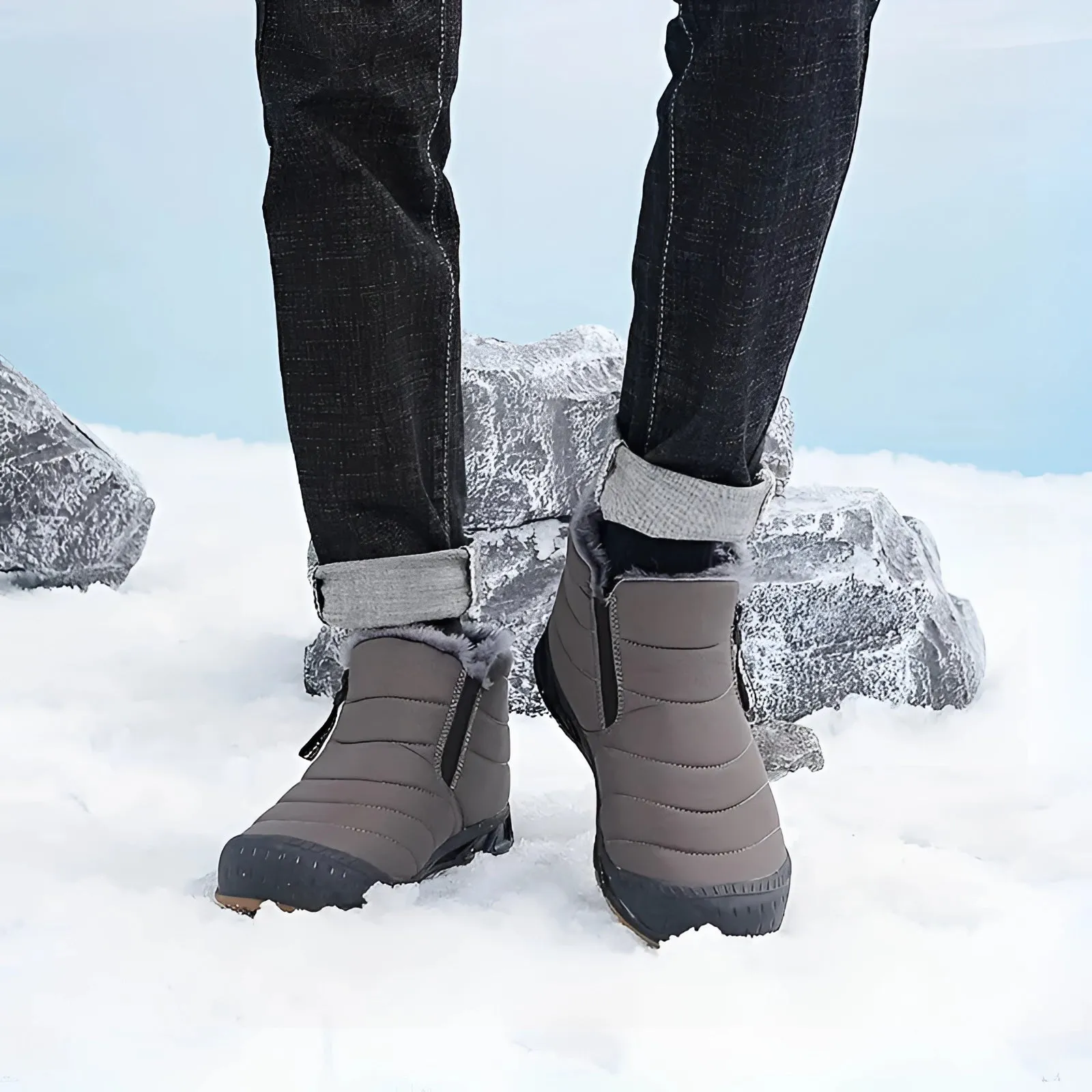 Women's Pink Insulated Waterproof Snow Boots - Non-Slip & Lightweight