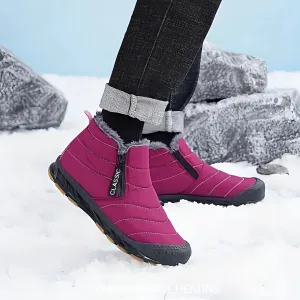 Women's Pink Insulated Waterproof Snow Boots - Non-Slip & Lightweight