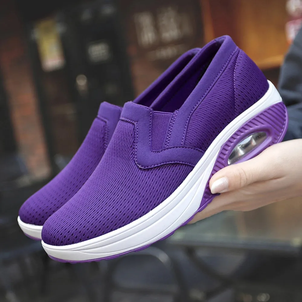 Women's Slip-On Walking Sneakers - Lightweight, Breathable, Arch Support