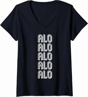 Womens ALO Waterloo Airport Travel V-Neck T-Shirt