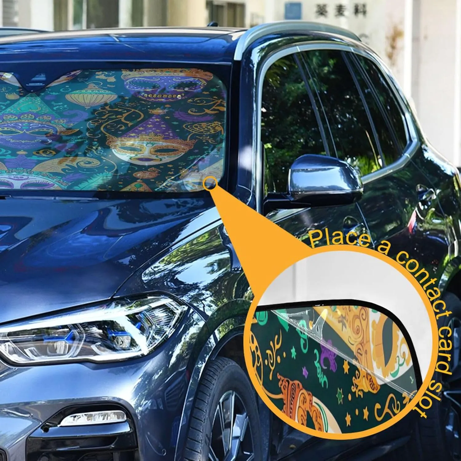 Wonder Mask Car Windshield Sunshade Blocks UV Rays Front Window Auto Sunshade Folding Car Visor for Vehicle Truck SUV
