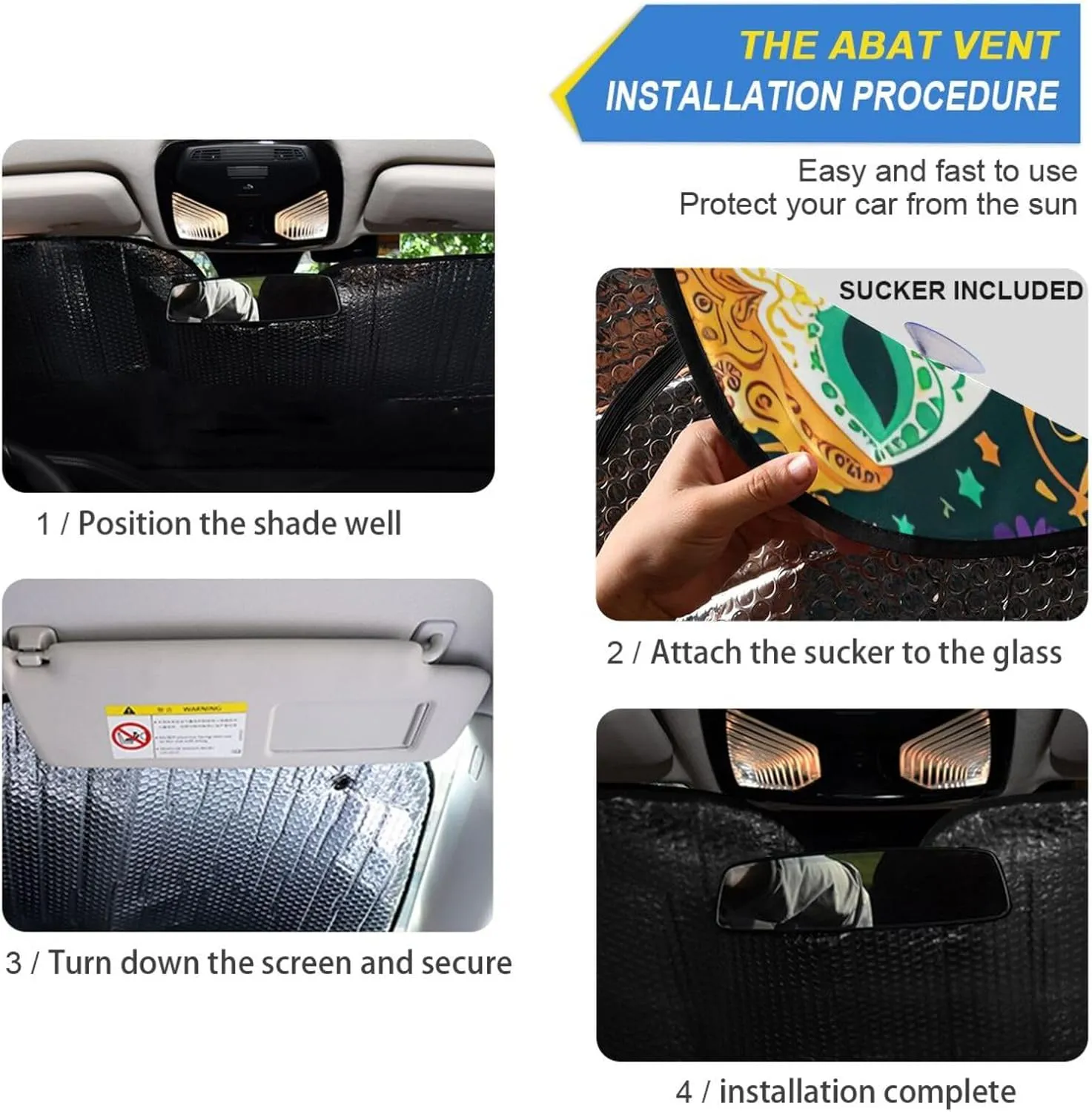 Wonder Mask Car Windshield Sunshade Blocks UV Rays Front Window Auto Sunshade Folding Car Visor for Vehicle Truck SUV