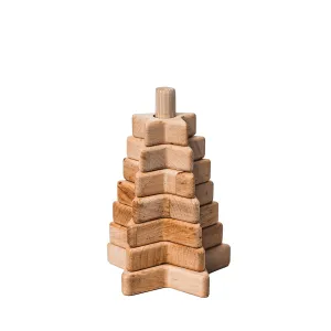 Wooden Stacker Customized Toys Montessori Waldorf Sensory Toys Baby Keepsake Nursery Decor Ring Stacking Toy Baby First Birthday (Star Stacking Toy)