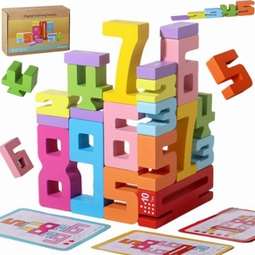 Wooden Number Building Blocks, Digit Blocks, Wooden Number Building Block