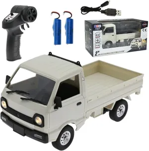 WPL Mini RC Car, 1/16 Scale 2.4Ghz RC Drift Car Model, Mini-Truck with Double Battery, 130 Motor Rear Drive Hobby Grade Adult Age 16 