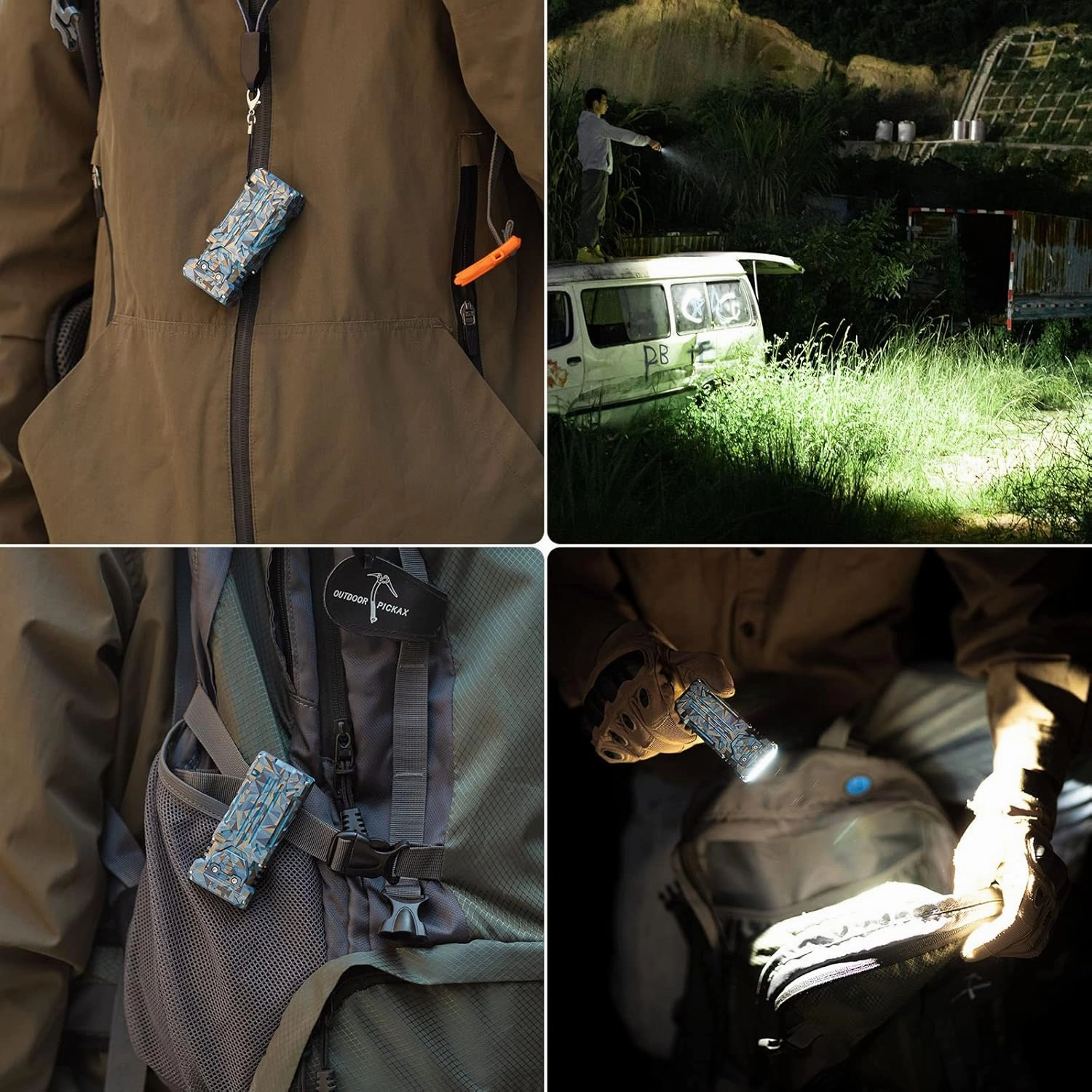 WUBEN X2 1,800 High Lumens Outdoor Pocket Flashlight 90  High CRI, 175° Floodlighting Mini Rechargeable Flashlight for EDC, Camping, Night Walk, Emergency with 6 Light Modes, Type-C Charging Lanyard