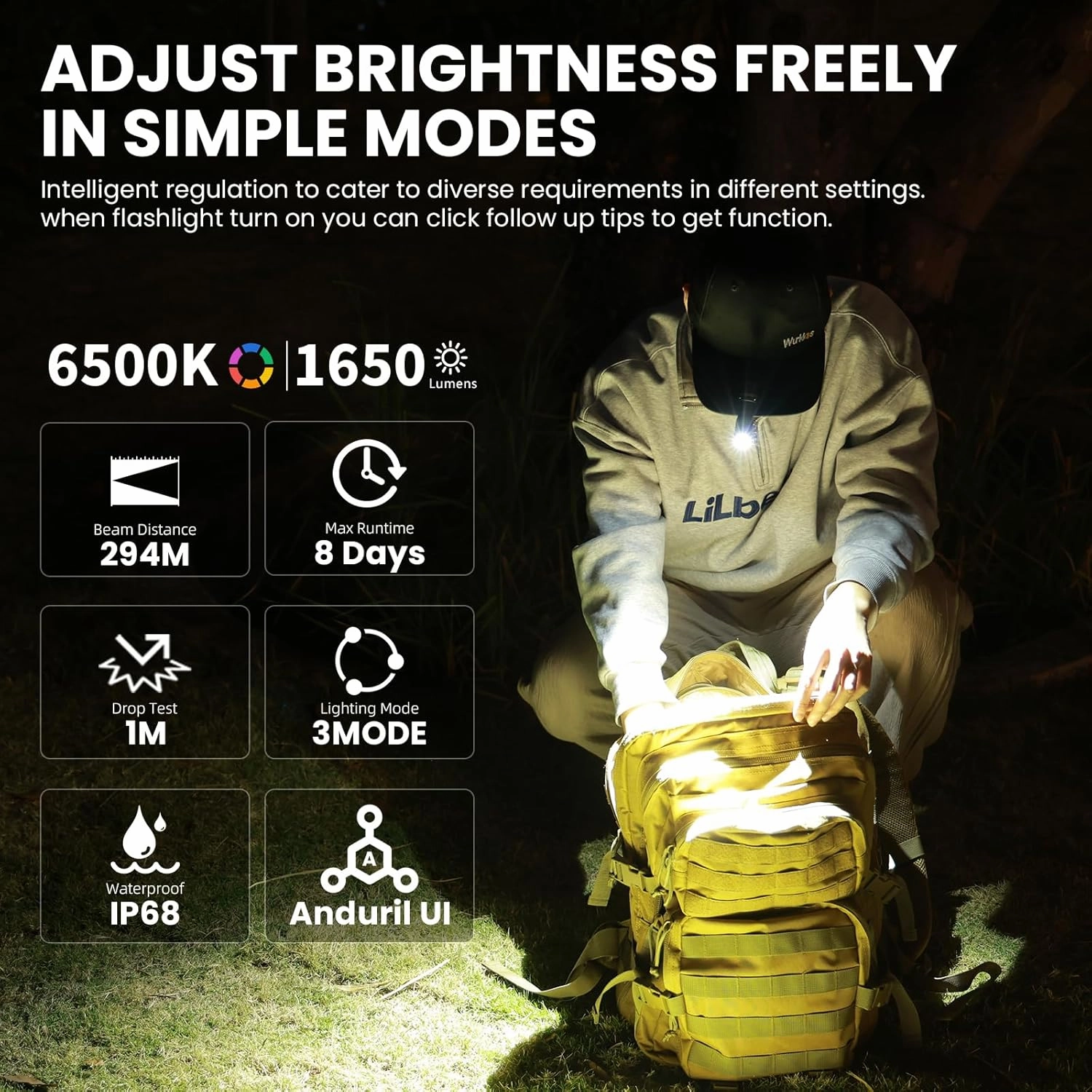 Wurkkos TS10 SG Rechargeable EDC Flashlight 1650 Lumens RGB Sources Anduril 2.0 UI Compact Pocket Clip Light, Tiny LED Keyring Lights, Portable Clip for Night Working Signaling Tool