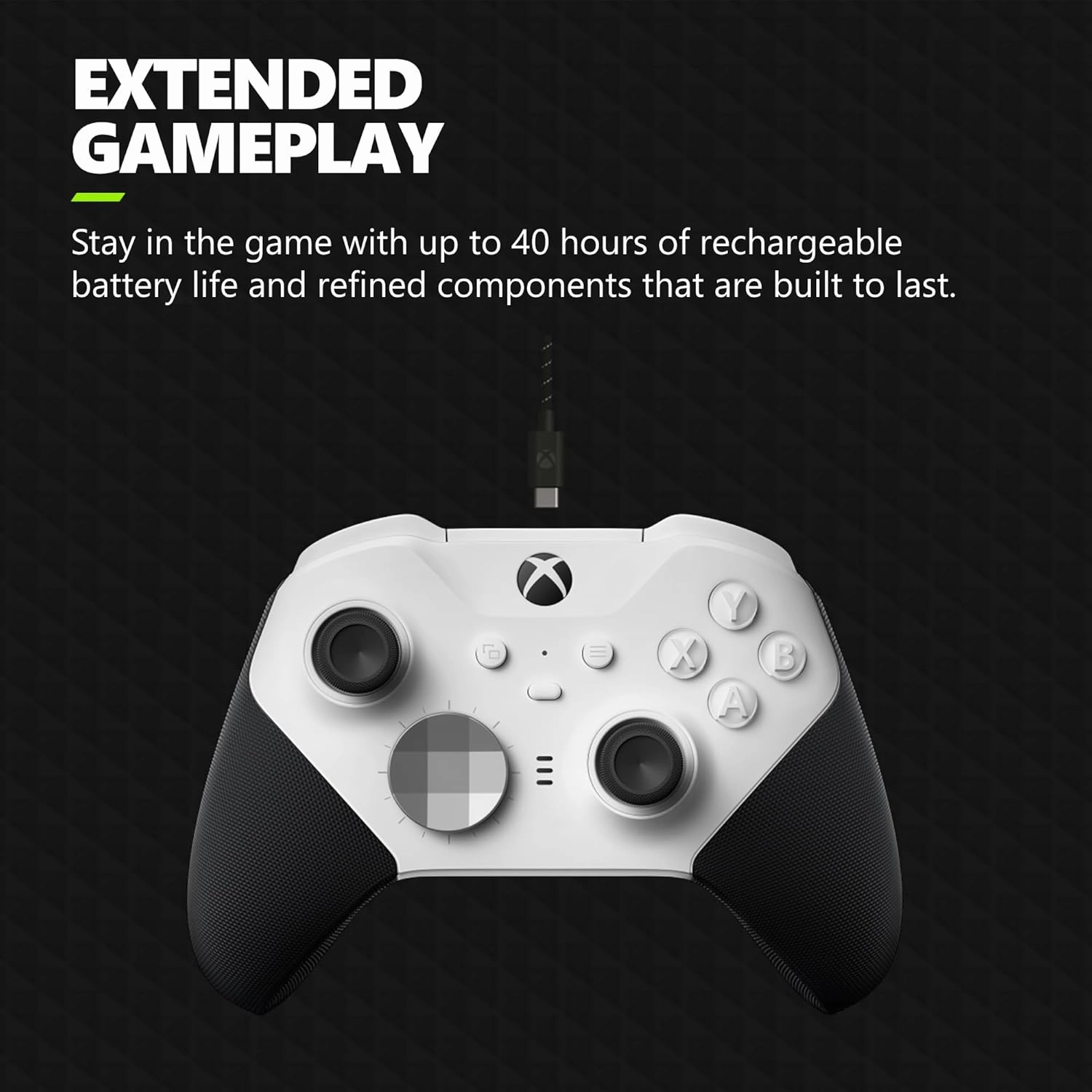 Xbox Elite Series 2 Core Wireless Gaming Controller – White Series X|S, One, Windows PC, Android, and iOS