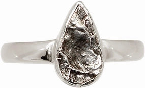 Xtremegems Natural Meteorite Campo Del Cielo 925 Silver Ring Jewelry s.6 ALLR-31455