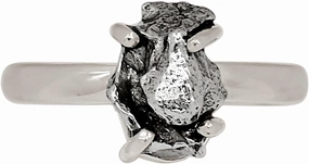 Xtremegems Natural Meteorite Campo Del Cielo - Argentina 925 Silver Ring s.7.5 ALLR-30680