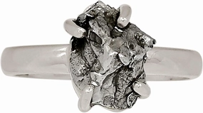 Xtremegems Natural Meteorite Campo Del Cielo - Argentina 925 Silver Ring s.7 ALLR-30678