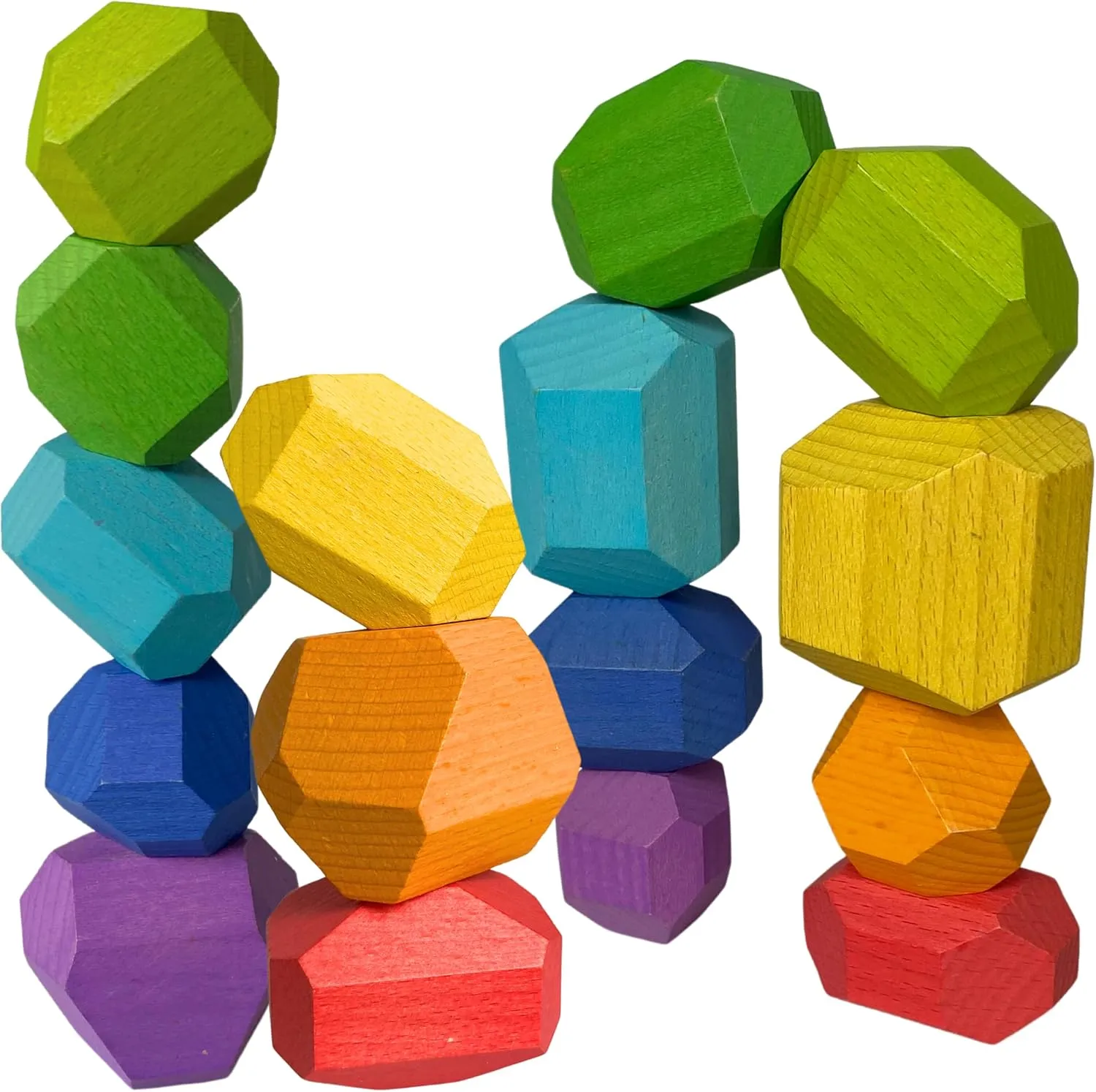 XXL Wooden Balancing Rocks for Kids | Premium Montessori Toy for Fine Motor Skills & ADHD | Eco-Friendly Tiger Beechwood Stacking Stones | Safe, Non-Toxic, and Sustainable