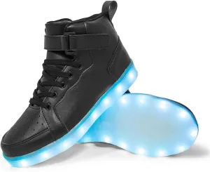 YONIYOWO Unisex LED Light Up Sneakers Shoes USB Rechargerable Fashion High Top Glowing Luminous Shoes for Men,Women,Teens